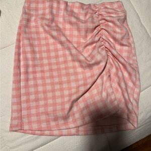 Altar'd State Pink and White Ruched Pencil Skirt